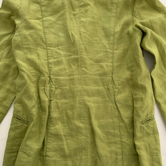 J Jill Small Tall 100% Linen Chartreuse Blazer New - Picture 8 of 12